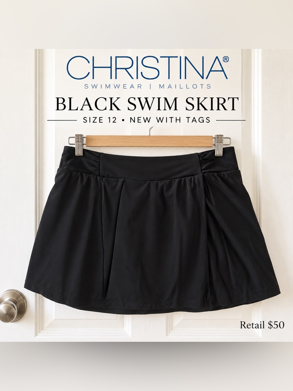 Christina Black Circle Swim Skirt